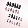 imageBABALAL Press on Nails Medium Almond Fake Nails Pink Yellow French Tip Glue on 3d Texture Orange Lemon Acrylic Nails Cute False Nails Summer Spring Nail Supplies Handmade Stiletto Artificial NailANX12