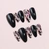 imageBABALAL Press on Nails Medium Almond Fake Nails Pink Yellow French Tip Glue on 3d Texture Orange Lemon Acrylic Nails Cute False Nails Summer Spring Nail Supplies Handmade Stiletto Artificial NailANX12