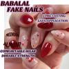 imageBABALAL Press on Nails Medium Almond Fake Nails Pink Yellow French Tip Glue on 3d Texture Orange Lemon Acrylic Nails Cute False Nails Summer Spring Nail Supplies Handmade Stiletto Artificial NailANX21