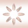 imageBABALAL Press on Nails Medium Almond Fake Nails Pink Yellow French Tip Glue on 3d Texture Orange Lemon Acrylic Nails Cute False Nails Summer Spring Nail Supplies Handmade Stiletto Artificial NailANX14