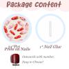 imageBABALAL Press on Nails Medium Almond Fake Nails Pink Yellow French Tip Glue on 3d Texture Orange Lemon Acrylic Nails Cute False Nails Summer Spring Nail Supplies Handmade Stiletto Artificial NailANX16