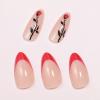 imageBABALAL Press on Nails Medium Almond Fake Nails Pink Yellow French Tip Glue on 3d Texture Orange Lemon Acrylic Nails Cute False Nails Summer Spring Nail Supplies Handmade Stiletto Artificial NailANX09