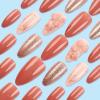imageBABALAL Press on Nails Medium Almond Fake Nails Pink Yellow French Tip Glue on 3d Texture Orange Lemon Acrylic Nails Cute False Nails Summer Spring Nail Supplies Handmade Stiletto Artificial NailANX15