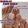 imageBABALAL Press on Toenails Short Pink Toenail Press Ons Square for Women French Tip Press on Toe Nails with Glue Bling Glitter Floral Heart Charm Fake Toenails Supplies 12 Sizes  24Pcs Toenails ArtANjzj219