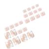 imageBABALAL Press on Toenails Short Pink Toenail Press Ons Square for Women French Tip Press on Toe Nails with Glue Bling Glitter Floral Heart Charm Fake Toenails Supplies 12 Sizes  24Pcs Toenails ArtANjzj212
