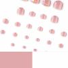 imageBABALAL Press on Toenails Short Pink Toenail Press Ons Square for Women French Tip Press on Toe Nails with Glue Bling Glitter Floral Heart Charm Fake Toenails Supplies 12 Sizes  24Pcs Toenails ArtANjzj206flower