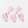 imageBABALAL Press on Toenails Short Pink Toenail Press Ons Square for Women French Tip Press on Toe Nails with Glue Bling Glitter Floral Heart Charm Fake Toenails Supplies 12 Sizes  24Pcs Toenails ArtANjzj204