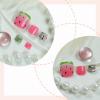 imageBABALAL Press on Toenails Short Pink Toenail Press Ons Square for Women French Tip Press on Toe Nails with Glue Bling Glitter Floral Heart Charm Fake Toenails Supplies 12 Sizes  24Pcs Toenails ArtANjzj206watermelon