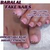 imageBABALAL Press on Toenails Short Pink Toenail Press Ons Square for Women French Tip Press on Toe Nails with Glue Bling Glitter Floral Heart Charm Fake Toenails Supplies 12 Sizes  24Pcs Toenails ArtANjzj201cow