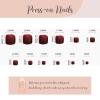 imageBABALAL Press on Toenails Short Pink Toenail Press Ons Square for Women French Tip Press on Toe Nails with Glue Bling Glitter Floral Heart Charm Fake Toenails Supplies 12 Sizes  24Pcs Toenails ArtANjzj207