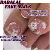 imageBABALAL Press on Toenails Short Pink Toenail Press Ons Square for Women French Tip Press on Toe Nails with Glue Bling Glitter Floral Heart Charm Fake Toenails Supplies 12 Sizes  24Pcs Toenails ArtANjzj207