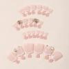 imageBABALAL Press on Toenails Short Pink Toenail Press Ons Square for Women French Tip Press on Toe Nails with Glue Bling Glitter Floral Heart Charm Fake Toenails Supplies 12 Sizes  24Pcs Toenails ArtANjzj204