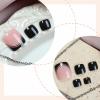 imageBABALAL Press on Toenails Short Pink Toenail Press Ons Square for Women French Tip Press on Toe Nails with Glue Bling Glitter Floral Heart Charm Fake Toenails Supplies 12 Sizes  24Pcs Toenails ArtANjzj209