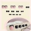 imageBABALAL Press on Toenails Short Pink Toenail Press Ons Square for Women French Tip Press on Toe Nails with Glue Bling Glitter Floral Heart Charm Fake Toenails Supplies 12 Sizes  24Pcs Toenails ArtANjzj209