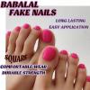 imageBABALAL Press on Toenails Short Pink Toenail Press Ons Square for Women French Tip Press on Toe Nails with Glue Bling Glitter Floral Heart Charm Fake Toenails Supplies 12 Sizes  24Pcs Toenails ArtANjzj210