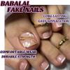 imageBABALAL Press on Toenails Short Pink Toenail Press Ons Square for Women French Tip Press on Toe Nails with Glue Bling Glitter Floral Heart Charm Fake Toenails Supplies 12 Sizes  24Pcs Toenails ArtANjzj212