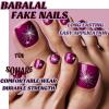 imageBABALAL Press on Toenails Short Pink Toenail Press Ons Square for Women French Tip Press on Toe Nails with Glue Bling Glitter Floral Heart Charm Fake Toenails Supplies 12 Sizes  24Pcs Toenails ArtANjzj217