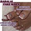 imageBABALAL Press on Toenails Short Pink Toenail Press Ons Square for Women French Tip Press on Toe Nails with Glue Bling Glitter Floral Heart Charm Fake Toenails Supplies 12 Sizes  24Pcs Toenails ArtANjzj206flower