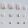 imageBABALAL Press on Toenails Short Pink Toenail Press Ons Square for Women French Tip Press on Toe Nails with Glue Bling Glitter Floral Heart Charm Fake Toenails Supplies 12 Sizes  24Pcs Toenails ArtANjzj207