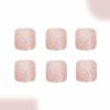 imageBABALAL Press on Toenails Short Pink Toenail Press Ons Square for Women French Tip Press on Toe Nails with Glue Bling Glitter Floral Heart Charm Fake Toenails Supplies 12 Sizes  24Pcs Toenails ArtANjzj215