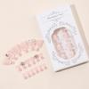 imageBABALAL Press on Toenails Short Pink Toenail Press Ons Square for Women French Tip Press on Toe Nails with Glue Bling Glitter Floral Heart Charm Fake Toenails Supplies 12 Sizes  24Pcs Toenails ArtANjzj204