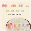 imageBABALAL Press on Toenails Short Pink Toenail Press Ons Square for Women French Tip Press on Toe Nails with Glue Bling Glitter Floral Heart Charm Fake Toenails Supplies 12 Sizes  24Pcs Toenails ArtANjzj208