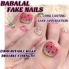 imageBABALAL Press on Toenails Short Pink Toenail Press Ons Square for Women French Tip Press on Toe Nails with Glue Bling Glitter Floral Heart Charm Fake Toenails Supplies 12 Sizes  24Pcs Toenails ArtANjzj206watermelon