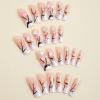 imageBABALAL Purple Press on Nails Long Square Fake Nails Butterfly Design Glue on Nails 3D Flower Charm Acrylic Nails 24Pcs Bling Squoval Luxury Full Cover False NailsCRJL183flower