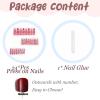 imageBABALAL Square Press on Cheetah French Tip Metallic Ball Charm Y2k Acrylic Flower Squoval Manicure Artificial Nails  24pcsANRb01