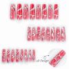 imageBABALAL Square Press on Cheetah French Tip Metallic Ball Charm Y2k Acrylic Flower Squoval Manicure Artificial Nails  24pcsANRb01