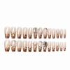 imageBABALAL Square Press on Cheetah French Tip Metallic Ball Charm Y2k Acrylic Flower Squoval Manicure Artificial Nails  24pcsANRb02