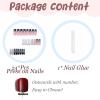 imageBABALAL Square Press on Cheetah French Tip Metallic Ball Charm Y2k Acrylic Flower Squoval Manicure Artificial Nails  24pcsANRb04