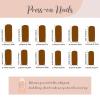 imageBABALAL Square Press on Cheetah French Tip Metallic Ball Charm Y2k Acrylic Flower Squoval Manicure Artificial Nails  24pcsANRb05