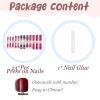 imageBABALAL Square Press on Cheetah French Tip Metallic Ball Charm Y2k Acrylic Flower Squoval Manicure Artificial Nails  24pcsANRb05