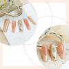 imageBABALAL Square Press on Cheetah French Tip Metallic Ball Charm Y2k Acrylic Flower Squoval Manicure Artificial Nails  24pcsANRb06