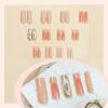 imageBABALAL Square Press on Cheetah French Tip Metallic Ball Charm Y2k Acrylic Flower Squoval Manicure Artificial Nails  24pcsANRb06