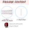 imageBABALAL Square Press on Cheetah French Tip Metallic Ball Charm Y2k Acrylic Flower Squoval Manicure Artificial Nails  24pcsANRb08