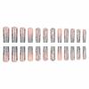 imageBABALAL Square Press on Cheetah French Tip Metallic Ball Charm Y2k Acrylic Flower Squoval Manicure Artificial Nails  24pcsANRb14