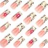imageBABALAL Square Press on Cheetah French Tip Metallic Ball Charm Y2k Acrylic Flower Squoval Manicure Artificial Nails  24pcsANRb15