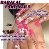 imageBABALAL Square Press on Cheetah French Tip Metallic Ball Charm Y2k Acrylic Flower Squoval Manicure Artificial Nails  24pcsANRb16