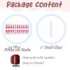 imageBABALAL Square Press on Cheetah French Tip Metallic Ball Charm Y2k Acrylic Flower Squoval Manicure Artificial Nails  24pcsANRb16