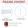 imageBABALAL Square Press on Cheetah French Tip Metallic Ball Charm Y2k Acrylic Flower Squoval Manicure Artificial Nails  24pcsANRb17