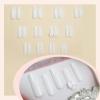 imageBABALAL Square Press on Cheetah French Tip Metallic Ball Charm Y2k Acrylic Flower Squoval Manicure Artificial Nails  24pcsANRb17