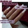 imageBABALAL Square Press on Cheetah French Tip Metallic Ball Charm Y2k Acrylic Flower Squoval Manicure Artificial Nails  24pcsANRb17