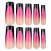imageBABALAL Square Press on Cheetah French Tip Metallic Ball Charm Y2k Acrylic Flower Squoval Manicure Artificial Nails  24pcsANRb19