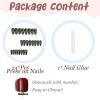 imageBABALAL Square Press on Cheetah French Tip Metallic Ball Charm Y2k Acrylic Flower Squoval Manicure Artificial Nails  24pcsANRb22
