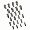 imageBABALAL Square Press on Cheetah French Tip Metallic Ball Charm Y2k Acrylic Flower Squoval Manicure Artificial Nails  24pcsANRb22