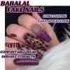 imageBABALAL Square Press on Cheetah French Tip Metallic Ball Charm Y2k Acrylic Flower Squoval Manicure Artificial Nails  24pcsANRb24