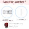imageBABALAL Square Press on Cheetah French Tip Metallic Ball Charm Y2k Acrylic Flower Squoval Manicure Artificial Nails  24pcsANRb25