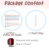 imageBABALAL Square Press on Nails Long ampamp Press on Toenails Matching Set  Red French Tip Fake Nails Press Nail Art Tips Glue on Nails Supplies Full Cover False Toe Nails Design 48Pcs DIY AcrylicANht106
